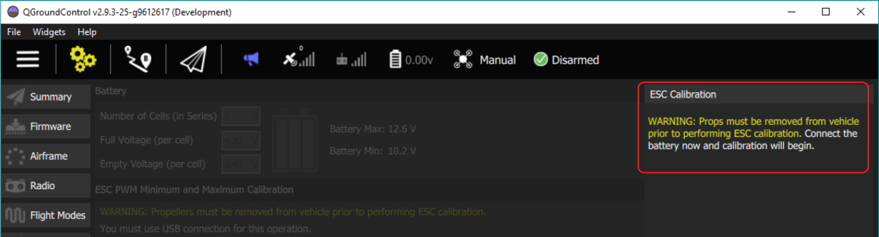 ESC Calibration step 2