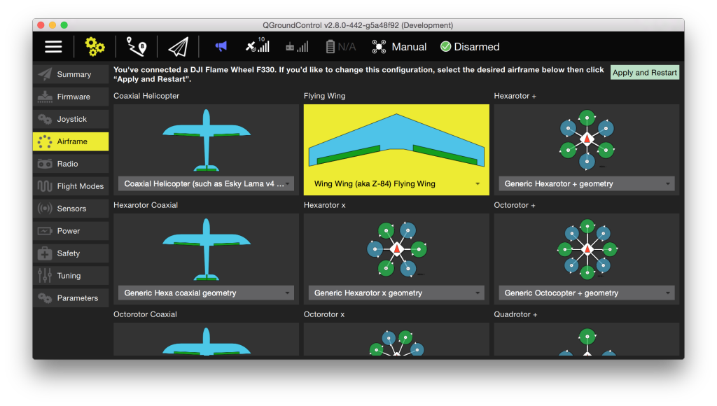 QGC - select firmware for West Wing